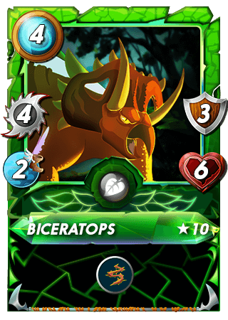 The Biceratops card