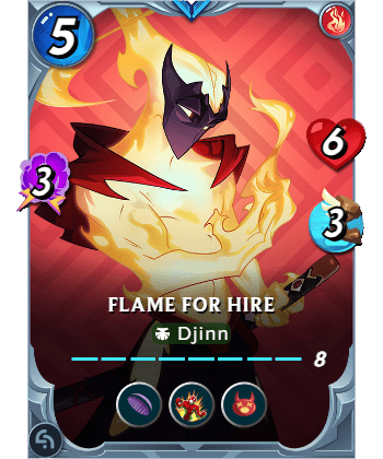 The Flame for Hire card