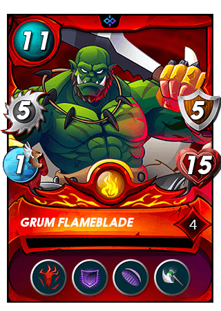 The Grum Flameblade card
