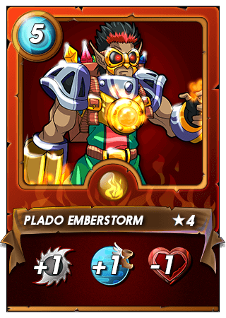 The Plado Emberstorm card