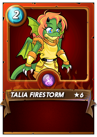 The Talia Firestorm card